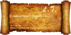 Lamberger Tamás névjegykártya